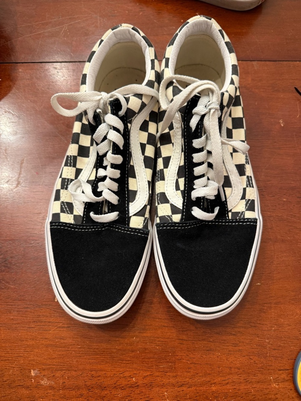 Vans Black and White Checkerboard lace up Sneakers